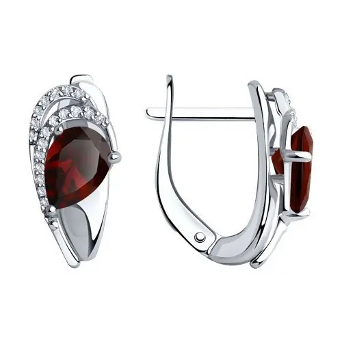 Серьги с английским замком из серебра