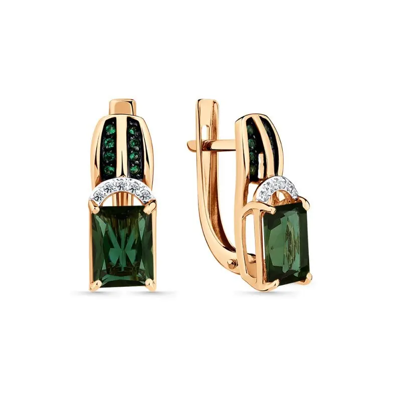 Серьги с английским замком из красного золота