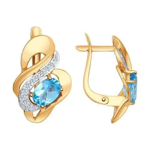 Серьги с английским замком из красного золота