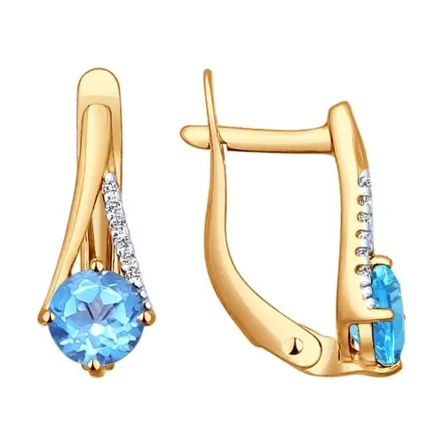 Серьги с английским замком из красного золота
