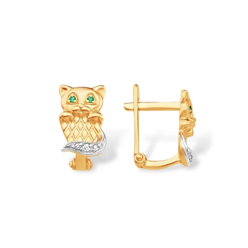 Серьги детские из красного золота