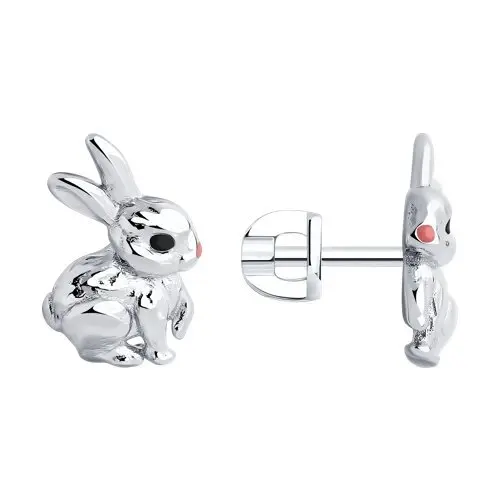 Серьги пуссеты из серебра