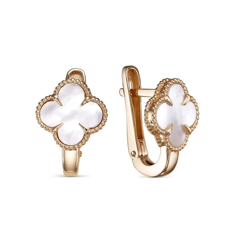 Серьги с английским замком из красного золота