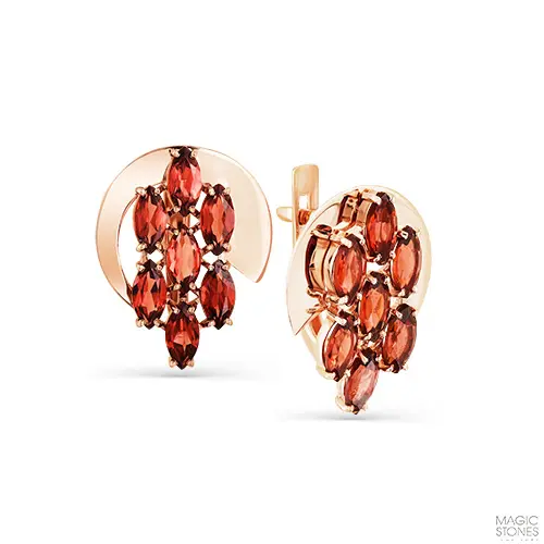 Серьги с английским замком из красного золота