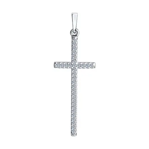 Подвеска декоративный крест из серебра