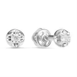 Серьги пуссеты из белого золота