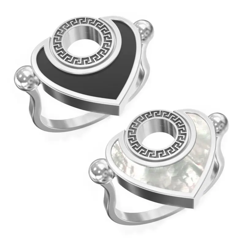 Кольцо декоративное из белого золота