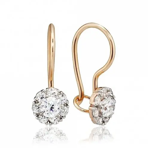 Серьги детские из красного золота
