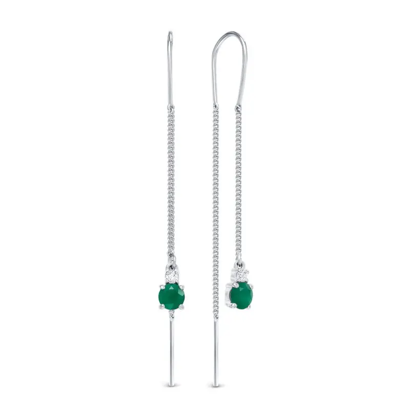 Серьги цепочки из серебра