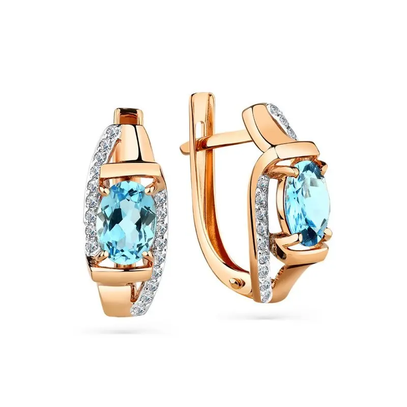 Серьги с английским замком из красного золота