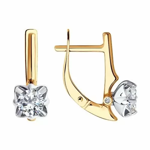 Серьги с английским замком из красного золота