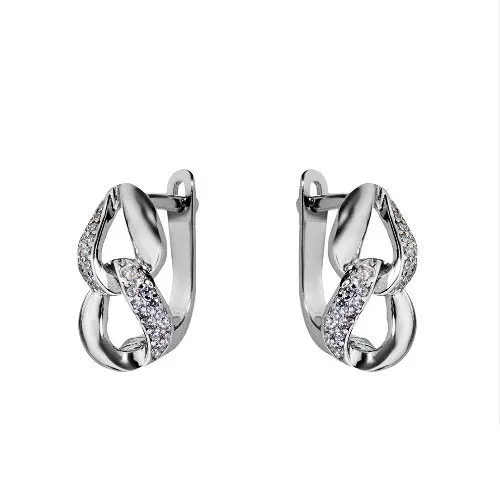 Серьги с английским замком из серебра