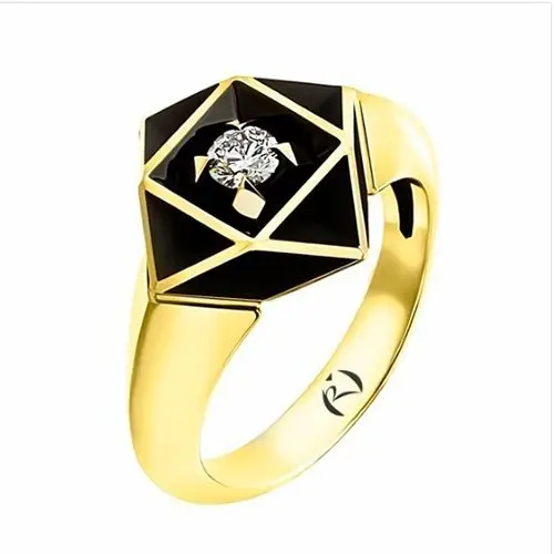 Кольцо декоративное из желтого золота