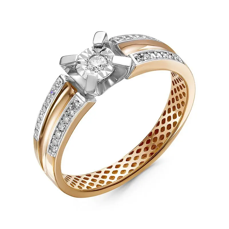 Кольцо декоративное из комбинированного золота