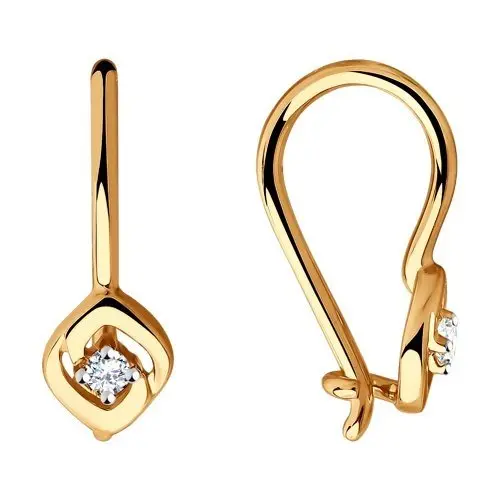 Серьги детские из красного золота