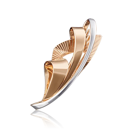 Брошь из комбинированного золота