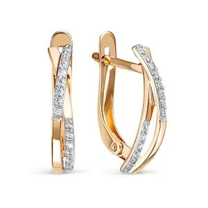 Серьги с английским замком из красного золота