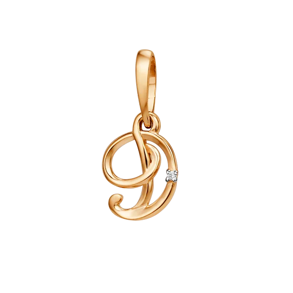 Подвеска буква из красного золота