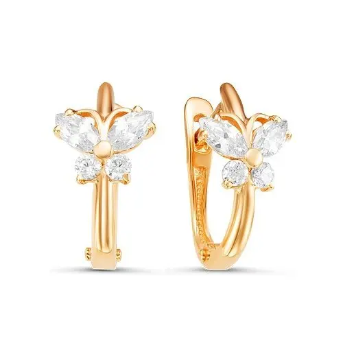 Серьги детские из красного золота