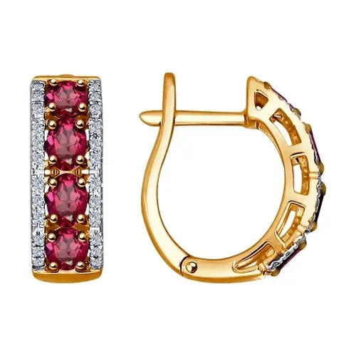 Серьги с английским замком из красного золота