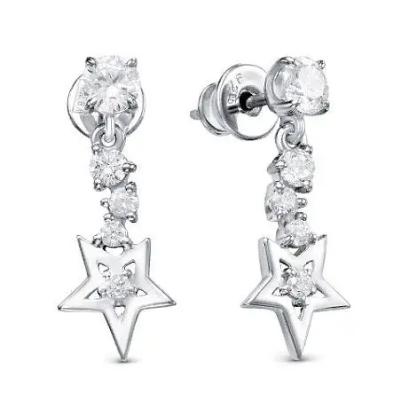 Серьги подвесные из серебра