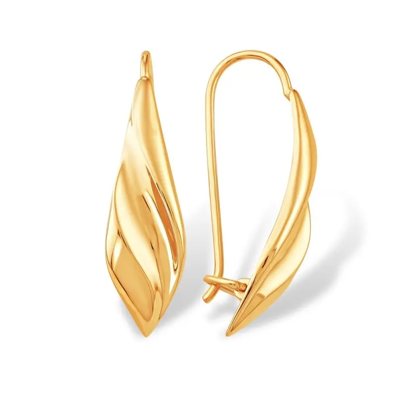 Серьги петельки из красного золота