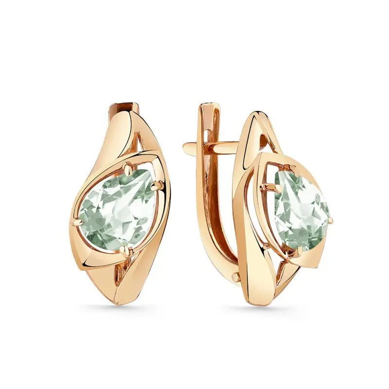 Серьги с английским замком из красного золота