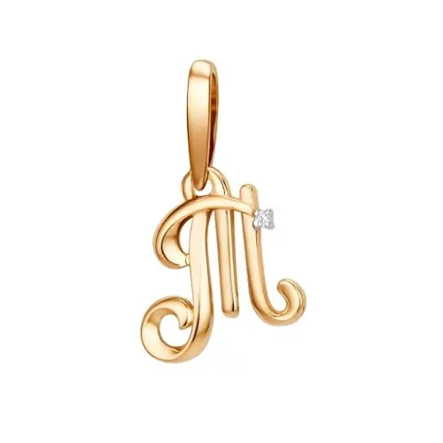 Подвеска буква из красного золота