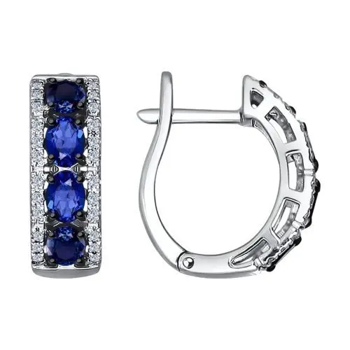 Серьги с английским замком из белого золота