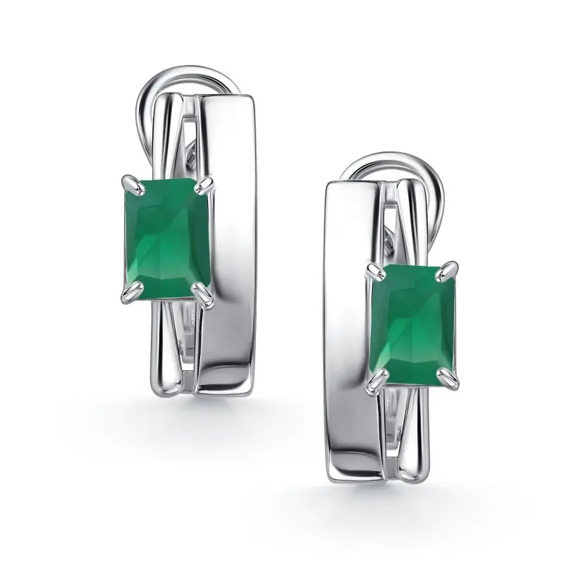 Серьги с английским замком из серебра