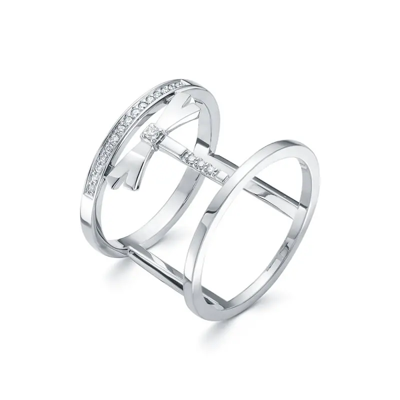 Кольцо декоративное из белого золота