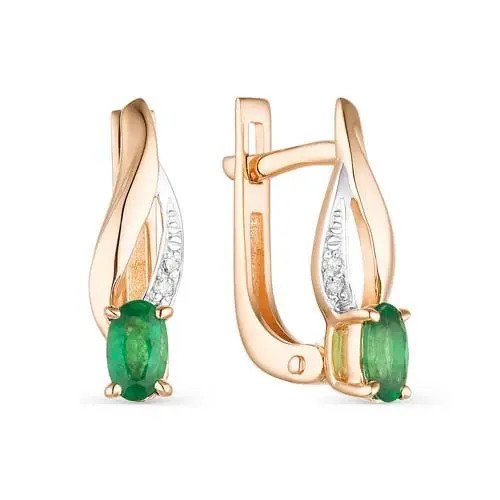 Серьги с английским замком из комбинированного золота