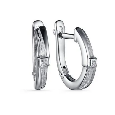 Серьги с английским замком из серебра