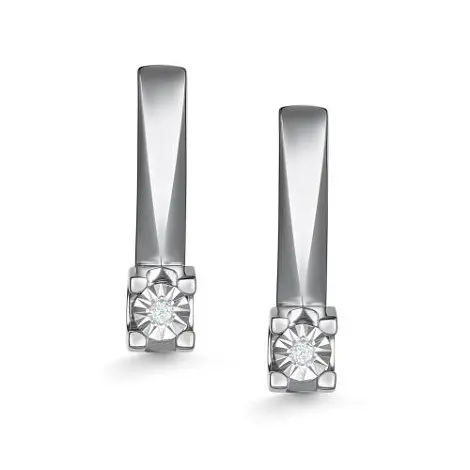 Серьги с английским замком из белого золота