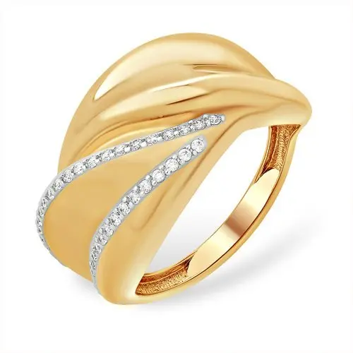 Кольцо декоративное из красного золота вид 1