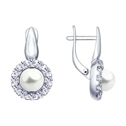 Серьги с английским замком из серебра