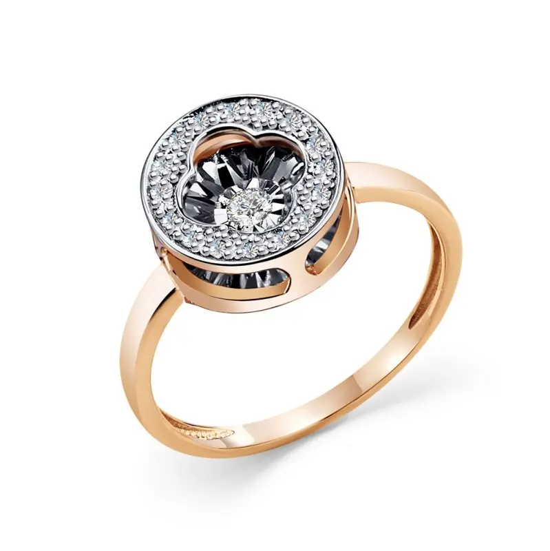 Кольцо декоративное из комбинированного золота