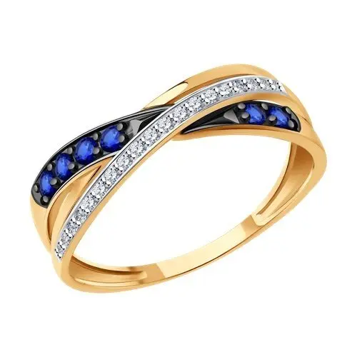 Кольцо декоративное из комбинированного золота