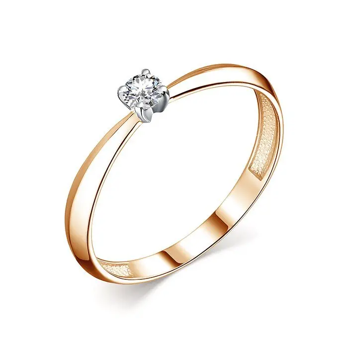 Кольцо помолвочное из комбинированного золота