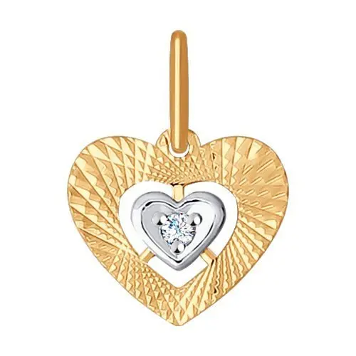 Подвеска декоративная из комбинированного золота