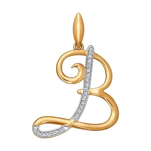 Подвеска буква из комбинированного золота