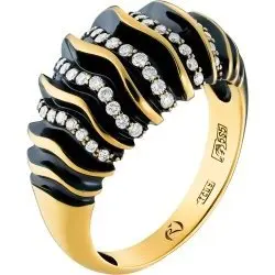 Кольцо декоративное из желтого золота