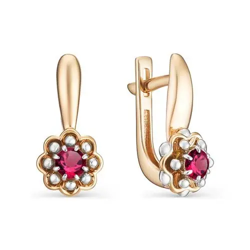 Серьги с английским замком из красного золота