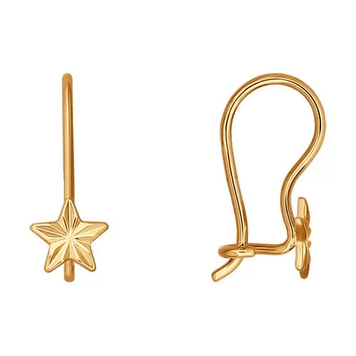 Серьги детские из красного золота