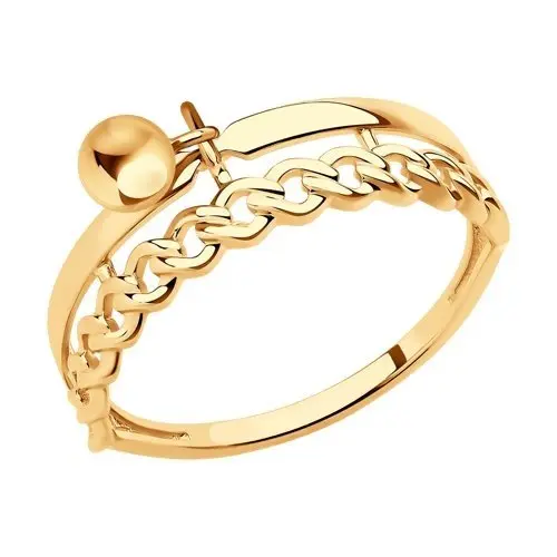 Кольцо декоративное из красного золота