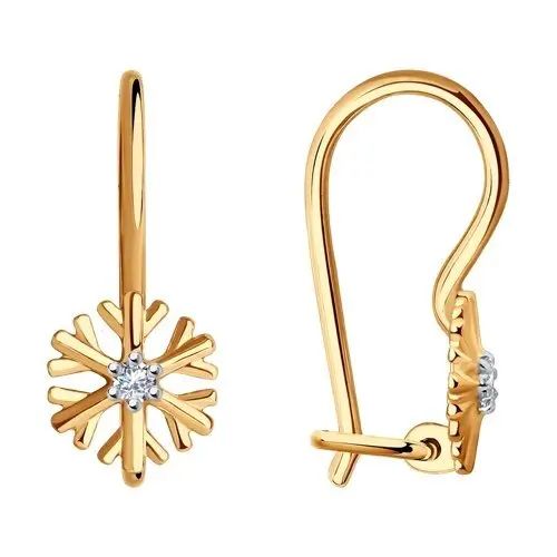 Серьги детские из красного золота