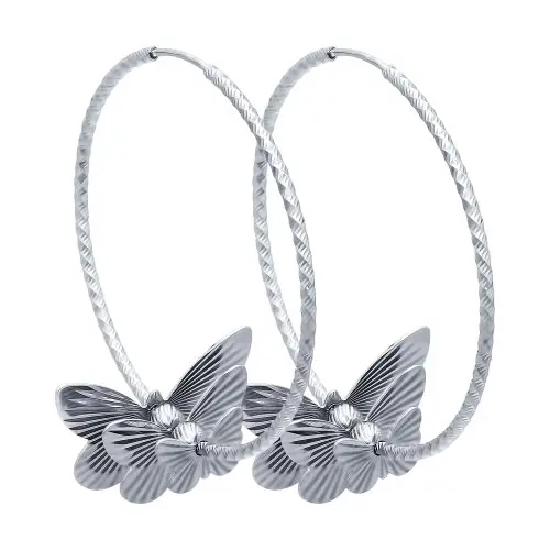 Серьги конго из серебра