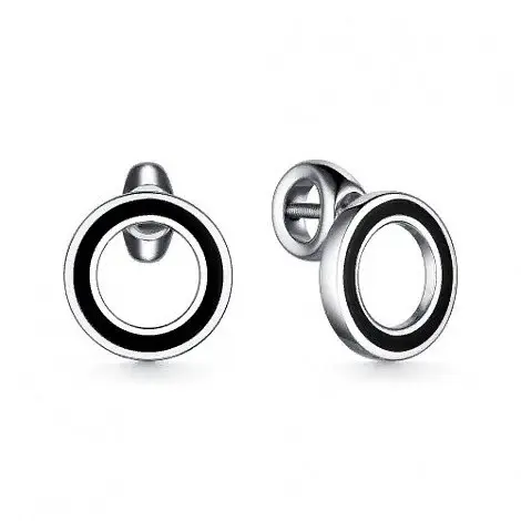 Серьги пуссеты из серебра вид 1