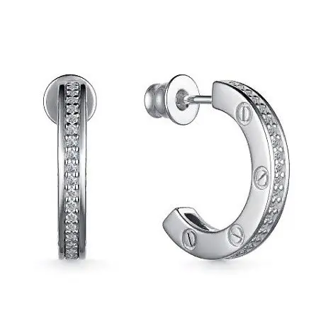 Серьги пуссеты из серебра