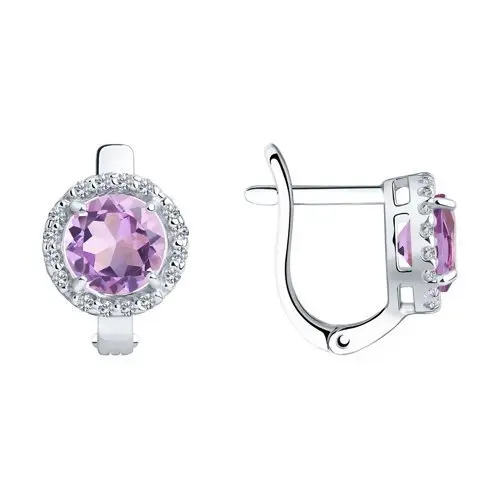 Серьги с английским замком из серебра